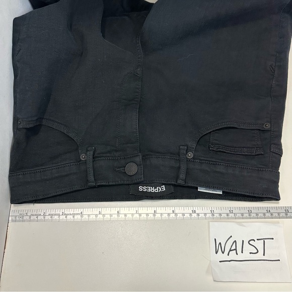 EXPRESS Perfect Curves Black High Rise Denim Legging JEANS Sz 8R Stretch… - Picture 8 of 12